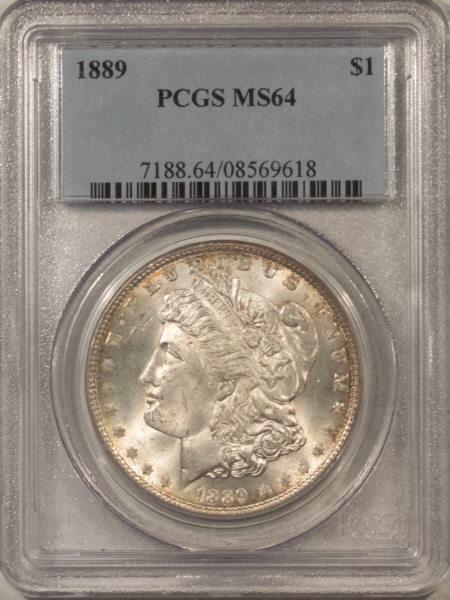 Dollars 1889 $1 MORGAN DOLLAR – PCGS MS-64, LOOKS GEM!