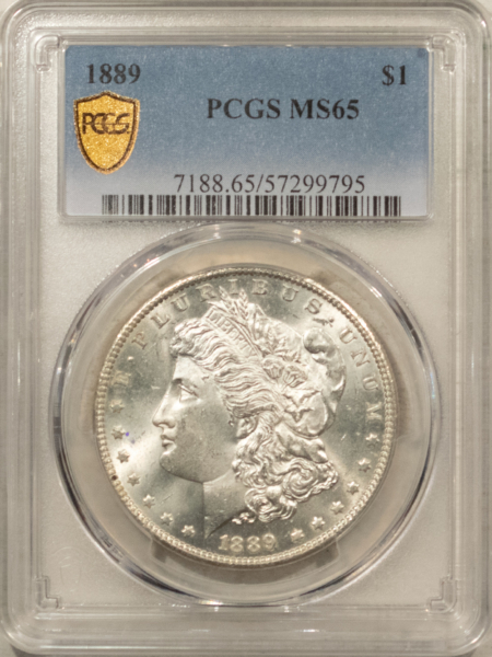 Dollars 1889 $1 MORGAN DOLLAR – PCGS MS-65 WHITE GEM!