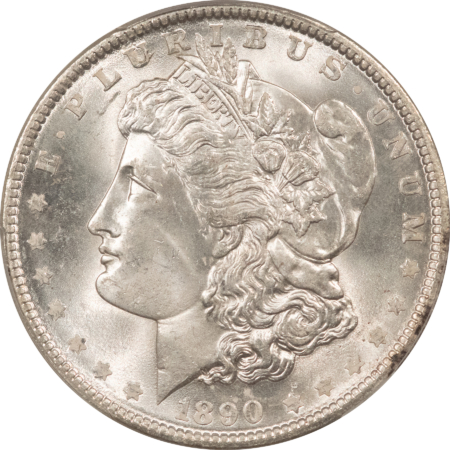 Dollars 1890 $1 MORGAN DOLLAR – PCGS MS-64, WHITE & PREMIUM QUALITY!
