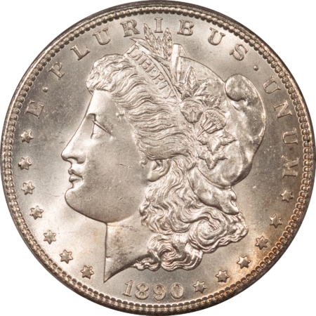Dollars 1890-CC $1 MORGAN DOLLAR – PCGS MS-64, LOOKS 65! PREMIUM QUALITY! CARSON CITY!