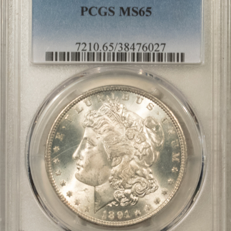 Dollars 1891-S $1 MORGAN DOLLAR – PCGS MS-65, FROSTY WHITE GEM!