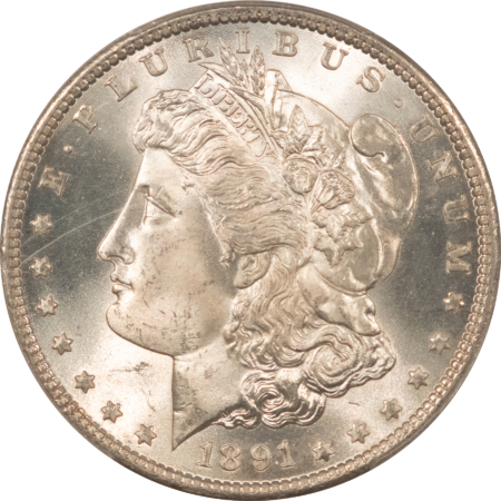 Dollars 1891-S $1 MORGAN DOLLAR – PCGS MS-65, FROSTY WHITE GEM!