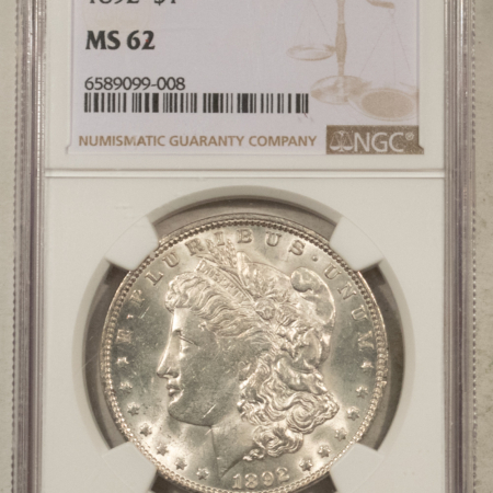 Dollars 1892 $1 MORGAN DOLLAR – NGC MS-62 WHITE