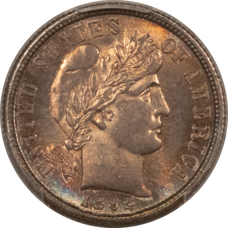 Barber Dimes 1892-S BARBER DIME PCGS MS-62, PRETTY!