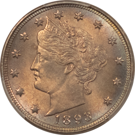 Liberty Nickels 1893 LIBERTY NICKEL – PCGS MS-63, PRETTY!