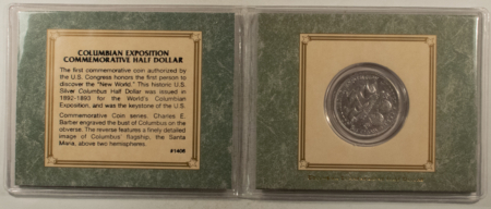Early Commems 1893 COLUMBIAN COMMEMORATIVE HALF DOLLAR IN DELUXE PACKAGING, CIRCULATED!