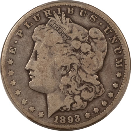 Dollars 1893-CC $1 MORGAN DOLLAR – PCGS VG-8, NICE ORIGINAL KEY CARSON CITY!
