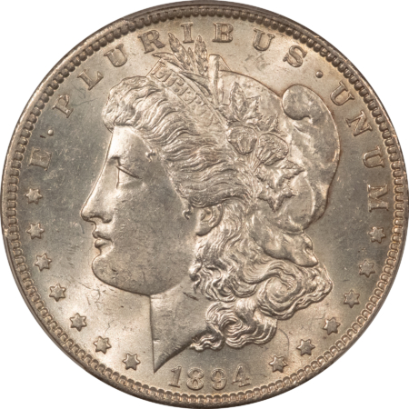 CAC Approved Coins 1894 $1 MORGAN DOLLAR – PCGS AU-58, CAC APPROVED, FRESH WHITE KEY-DATE, PQ+!