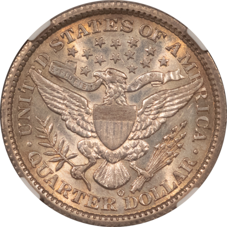 Barber Quarters 1894-O BARBER QUARTER – NGC AU-55, FLASHY!