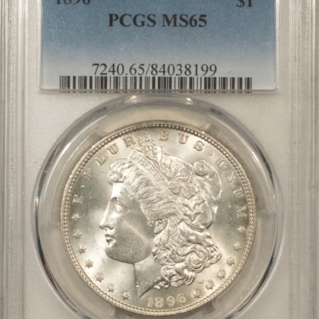 Dollars 1896 $1 MORGAN DOLLAR – PCGS MS-65, WHITE GEM!