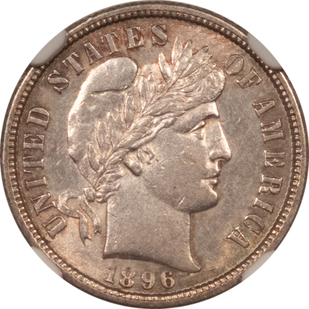 Barber Dimes 1896-S BARBER DIME – NGC AU DETAILS, CLEANED, LOOKS 55+, KEY-DATE!