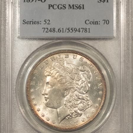 Dollars 1897-O $1 MORGAN DOLLAR – PCGS MS-61, FLASHY, WELL-STRUCK AND PQ!
