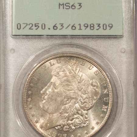 Dollars 1897-S $1 MORGAN DOLLAR – PCGS MS-63, RATTLER HOLDER