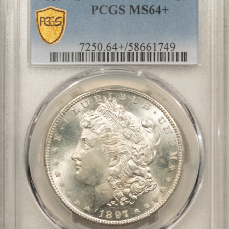 Dollars 1897-S $1 MORGAN DOLLAR – PCGS MS-64+, INTENSE LUSTER & GEM QUALITY!