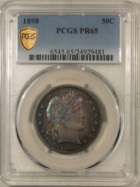 Barber Halves 1898 PROOF BARBER HALF DOLLAR – PCGS PR-65, ORIGINAL GEM!