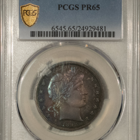 Barber Halves 1898 PROOF BARBER HALF DOLLAR – PCGS PR-65, ORIGINAL GEM!
