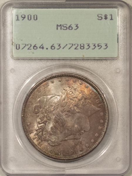 Dollars 1900 $1 MORGAN DOLLAR – PCGS MS-63, RATTLER HOLDER