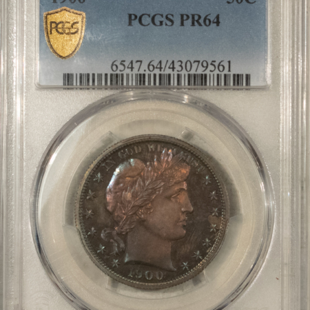 Barber Halves 1900 PROOF BARBER HALF DOLLAR – PCGS PR-64, ORIGINAL!
