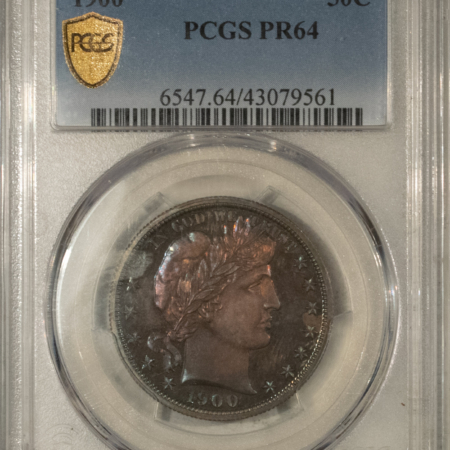 Barber Halves 1900 PROOF BARBER HALF DOLLAR – PCGS PR-64, ORIGINAL!