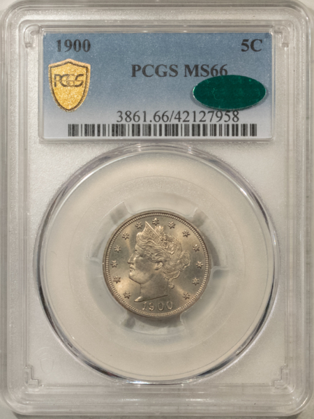 CAC Approved Coins 1900 LIBERTY NICKEL – PCGS MS-66, SUPERB & CAC APPROVED!