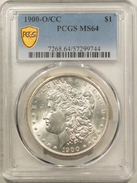 Dollars 1900-O/CC $1 MORGAN DOLLAR – PCGS MS-64, WHITE, POPULAR!