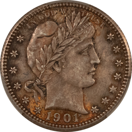 Barber Quarters UNIQUE 1901-S BARBER QUARTER, CACG AU-58+, THE RAREST 20TH CENTURY SILVER COIN!