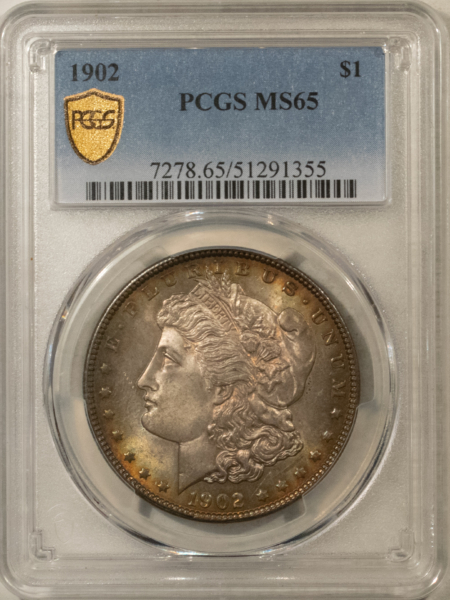 Dollars 1902 $1 MORGAN DOLLAR – PCGS MS-65, VERY PRETTY GEM!