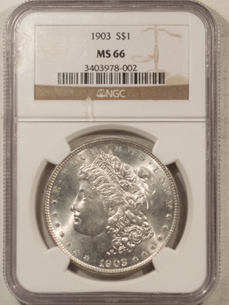 Dollars 1903 $1 MORGAN DOLLAR – NGC MS-66, FRESH WHITE & SUPERB!