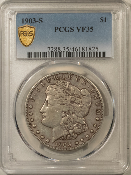 Dollars 1903-S $1 MORGAN DOLLAR – PCGS VF-35, TOUGH DATE!