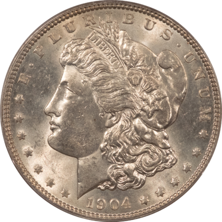 Dollars 1904 $1 MORGAN DOLLAR – PCGS MS-63, OLD GREEN HOLDER & PREMIUM QUALITY!