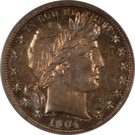 Barber Halves 1904 PROOF BARBER HALF DOLLAR – PCGS PR-64 CAC APPROVED, SUPER PQ & PRETTY!