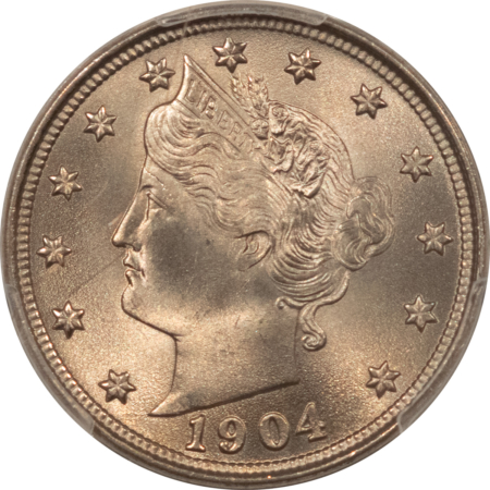 Liberty Nickels 1904 LIBERTY NICKEL – PCGS MS-65, FLASHY GEM!