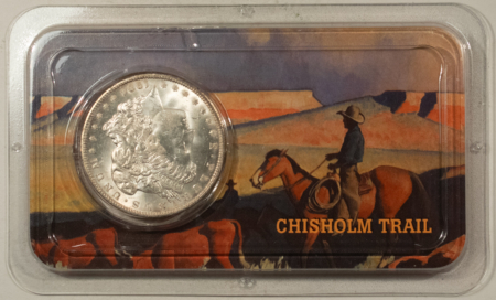 Dollars 1904-O $1 MORGAN DOLLAR, LITTLETON CHISHOLM TRAIL – CHOICE UNCIRCULATED!