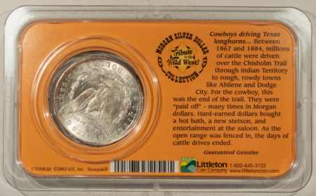 Dollars 1904-O $1 MORGAN DOLLAR, LITTLETON CHISHOLM TRAIL – CHOICE UNCIRCULATED!