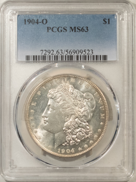 Dollars 1904-O $1 MORGAN DOLLAR – PCGS MS-63 WHITE WITH REFLECTIVE FIELDS