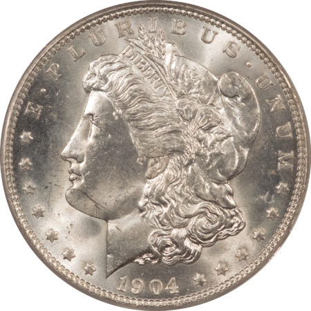 Dollars 1904-O $1 MORGAN DOLLAR – PCGS MS-64, OLD GREEN HOLDER & PREMIUM QUALITY!