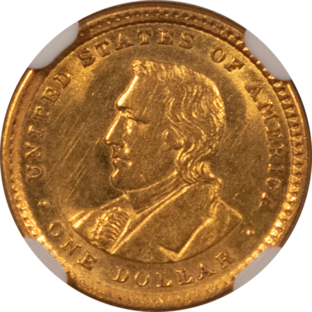 Early Commems 1905 $1 LEWIS & CLARK GOLD COMMEMORATIVE – NGC MS-62, LOOKS BETTER! PQ!
