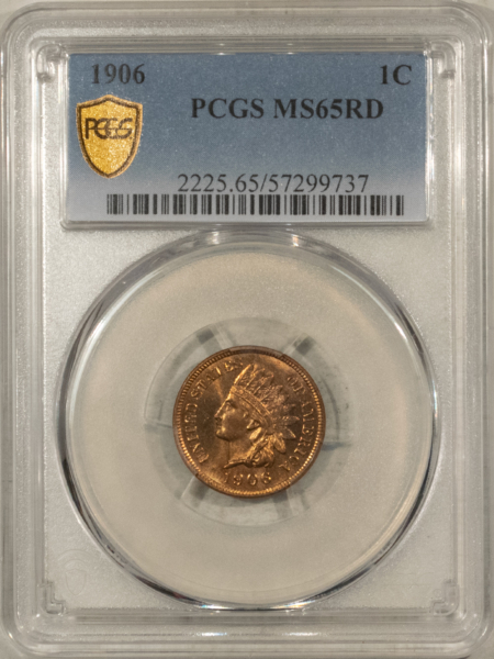 Indian 1906 INDIAN CENT – PCGS MS-65 RD, FRESH GEM!