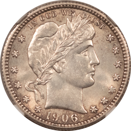 Barber Quarters 1906-D BARBER QUARTER – NGC MS-61, FLASHY!