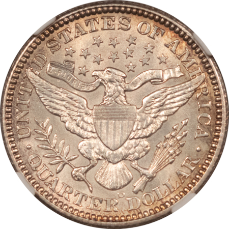 Barber Quarters 1906-D BARBER QUARTER – NGC MS-61, FLASHY!