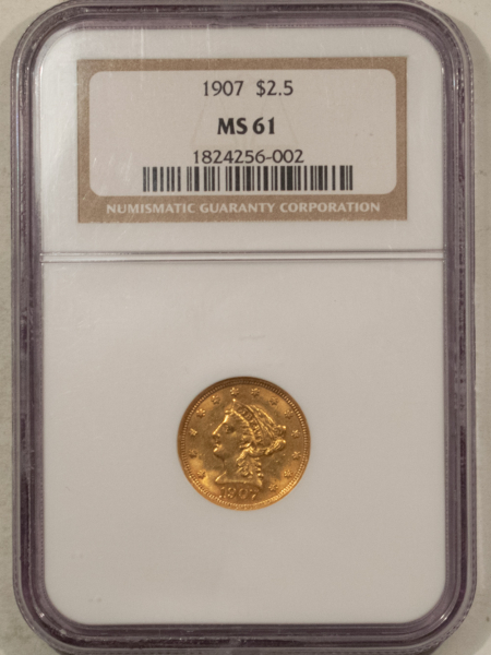 $2.50 1907 $2.50 LIBERTY GOLD QUARTER EAGLE – NGC MS-61