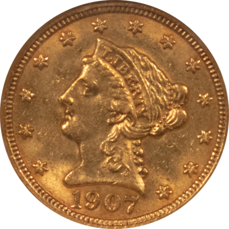 $2.50 1907 $2.50 LIBERTY GOLD QUARTER EAGLE – NGC MS-61