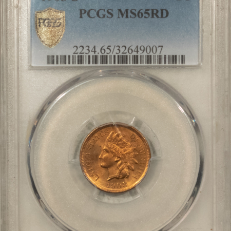 Indian 1908-S INDIAN CENT – PCGS MS-65 RD, BLAZING RED GEM! KEY-DATE!