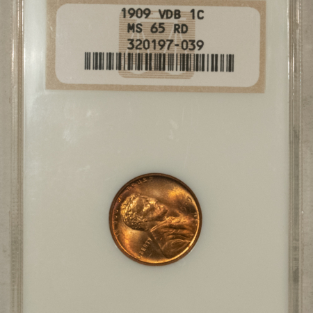 Lincoln Cents (Wheat) 1909 VDB LINCOLN CENT – NGC MS-65 RD, FATTIE HOLDER!