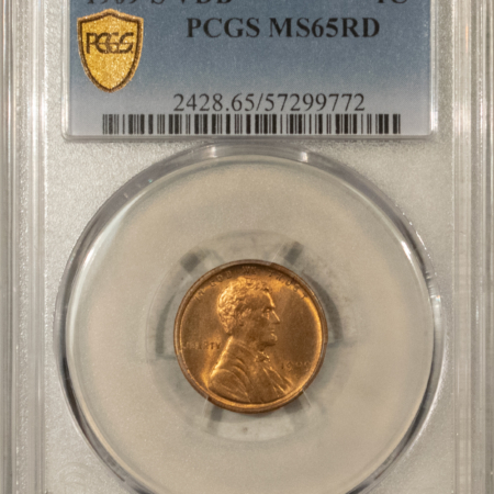 Lincoln Cents (Wheat) 1909-S VDB LINCOLN CENT – PCGS MS-65 RD, SUPERB RED GEM! KEY-DATE!