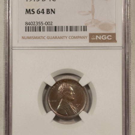 Lincoln Cents (Wheat) 1913-D LINCOLN CENT – NGC MS-64 BN, PRETTY!