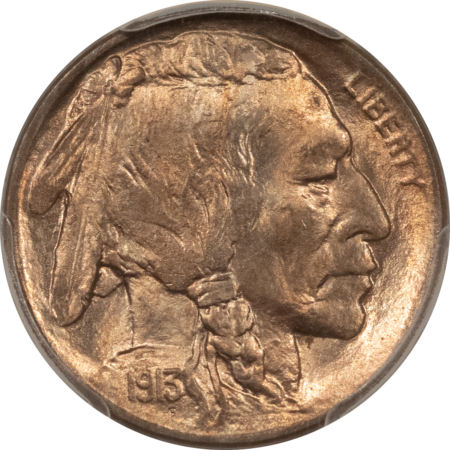 Buffalo Nickels 1913-D BUFFALO NICKEL, TYPE 1 – PCGS MS-66+ CAC, PQ & SUPERB!
