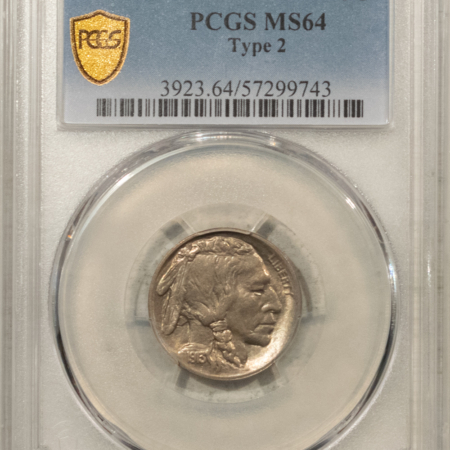 Buffalo Nickels 1913-S BUFFALO NICKEL TY 2 – PCGS MS-64, FRESH KEY-DATE!