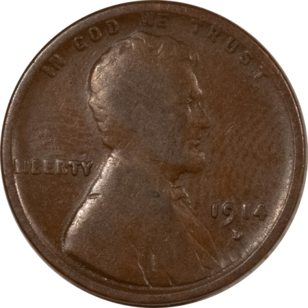 Lincoln Cents (Wheat) 1914-D LINCOLN CENT – PLEASING CIRCULATED EXAMPLE, NICE & KEY-DATE!