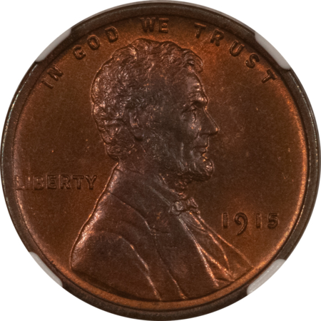 Lincoln Cents (Wheat) 1915 LINCOLN CENT – NGC MS-65 RB, PRETTY! PREMIUM QUALITY GEM!